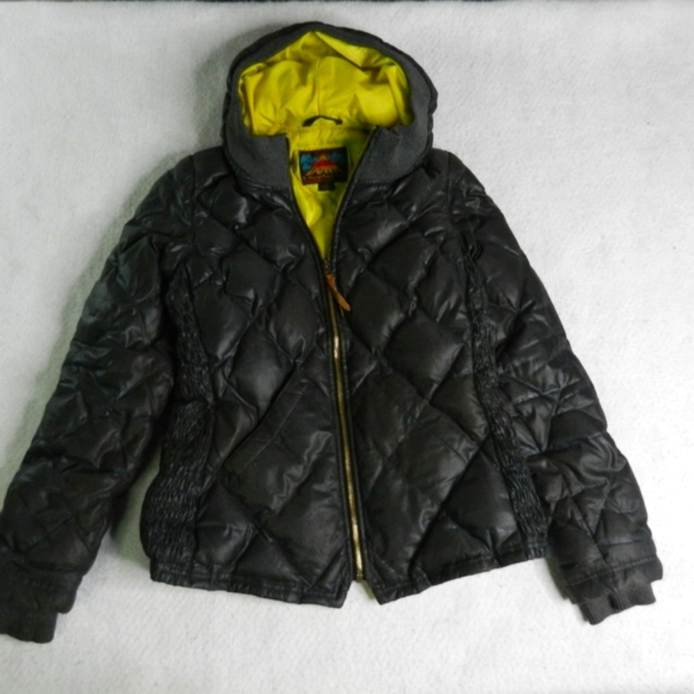 Eddie Bauer Jacket Coat Womens Goose Down Diamond Quilted Skyliner Gray Medium - Picture 2 of 16